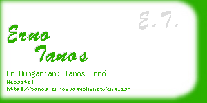 erno tanos business card