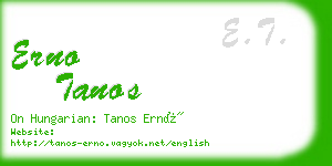 erno tanos business card